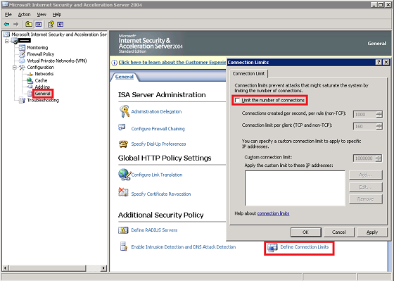 Nastavení Microsoft® ISA Server 2004
