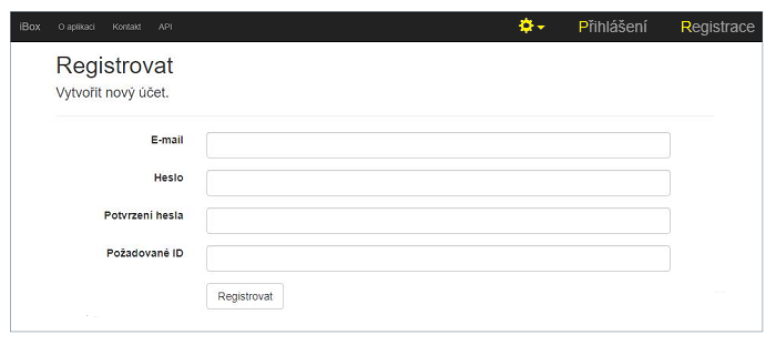 Registrovat nový účet do webové aplikace Altus iBox