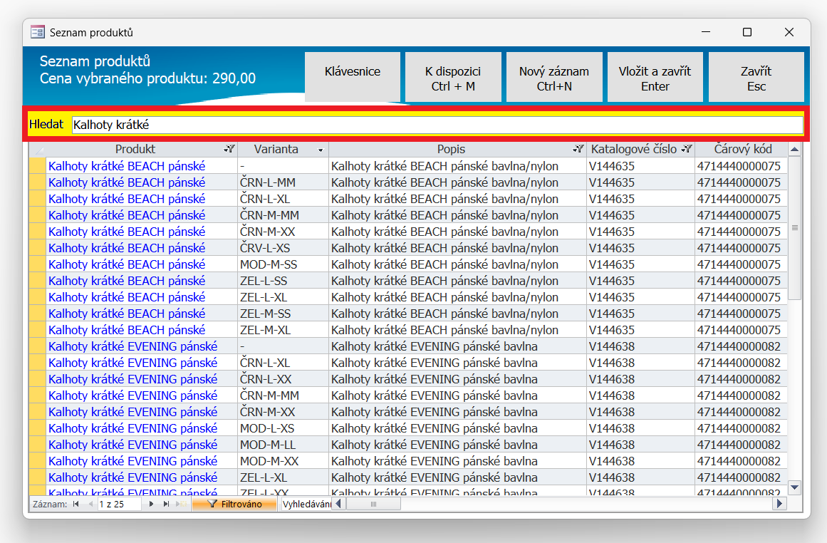 V seznamech Produktů, (Kontaktů, Pohybů i Výdeje zakázek) přibylo pole „Hledat” pro komfortní fulltextové vyhledávání V seznamech Produktů, (Kontaktů, Pohybů i Výdeje zakázek) přibylo pole „Hledat” pro komfortní fulltextové vyhledávání