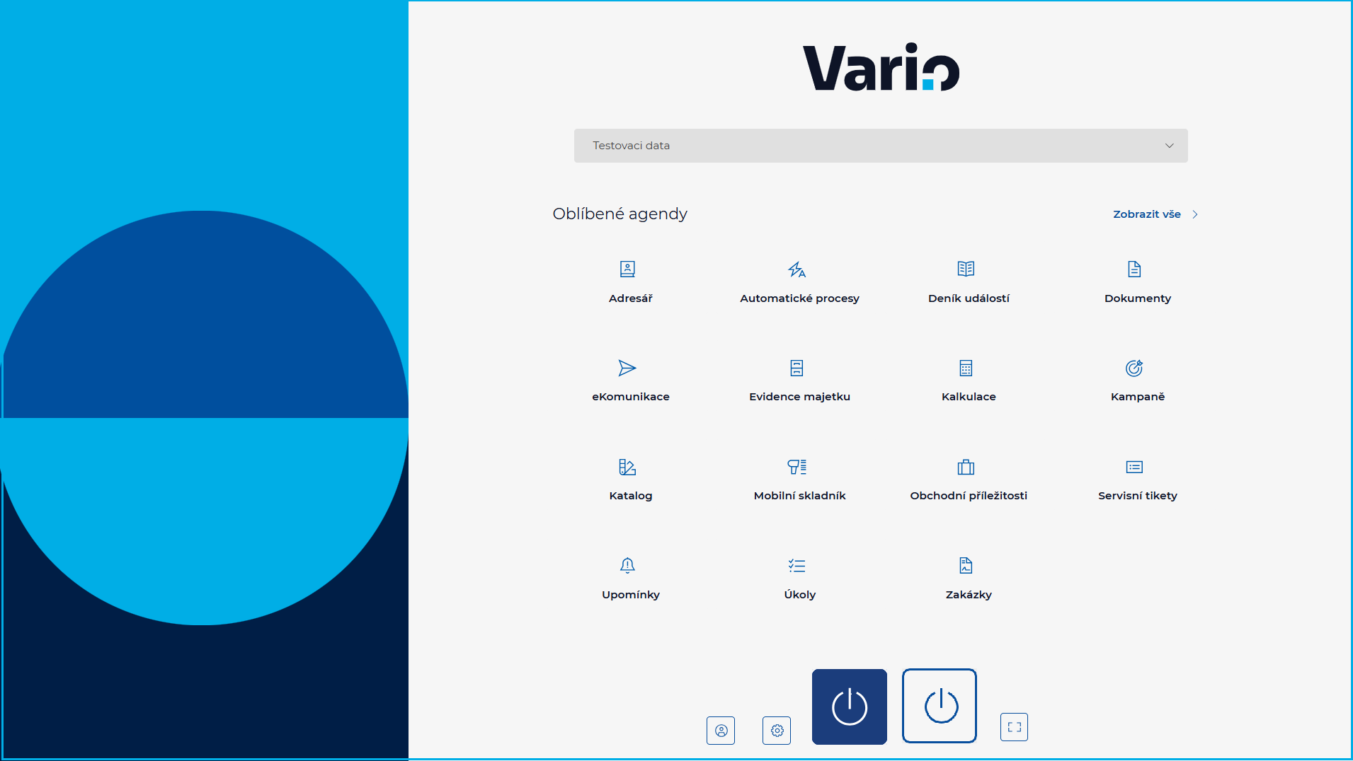 K bezpečnému ukončení práce slouží ve Variu Online tlačítko pro odhlášení uživatele. Na hlavní stránce je umístěno na liště tlačítek u spodního okraje obrazovky. Po otevření konkrétní agendy se přesune do levého panelu, kde je zároveň zvýrazněno pro snazší rozpoznání. Kliknutím na tlačítko dojde k odhlášení uživatele z aplikace. Z bezpečnostních důvodů dochází k odhlášení také automaticky po uplynutí nastaveného intervalu nečinnosti. Snímek obrazovky je ilustrační. Vzhled se může lišit podle zařízení. K bezpečnému ukončení práce slouží ve Variu Online tlačítko pro odhlášení uživatele. Na hlavní stránce je umístěno na liště tlačítek u spodního okraje obrazovky. Po otevření konkrétní agendy se přesune do levého panelu, kde je zároveň zvýrazněno pro snazší rozpoznání. Kliknutím na tlačítko dojde k odhlášení uživatele z aplikace. Z bezpečnostních důvodů dochází k odhlášení také automaticky po uplynutí nastaveného intervalu nečinnosti. Snímek obrazovky je ilustrační. Vzhled se může lišit podle zařízení.